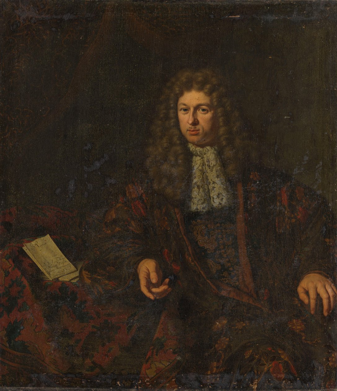 Portrét Nicolaese Witsena (1641-1717) od Michiel van Musscher (signed by artist)