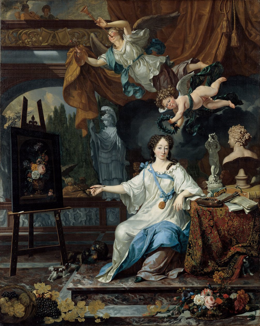 Alegorický portrét umělce v jejím ateliéru, c.1675-1685 od Michiel van Musscher