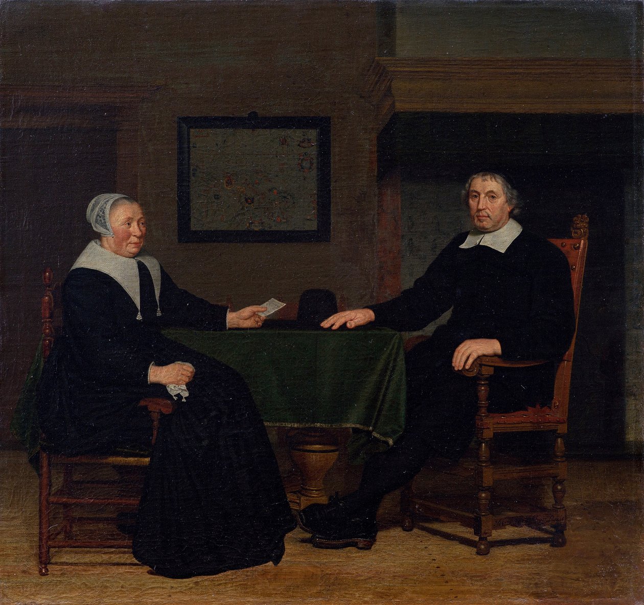 Portrét Adriaena Corvera a jeho ženy Rijckje Theulingh. od Michiel van Musscher