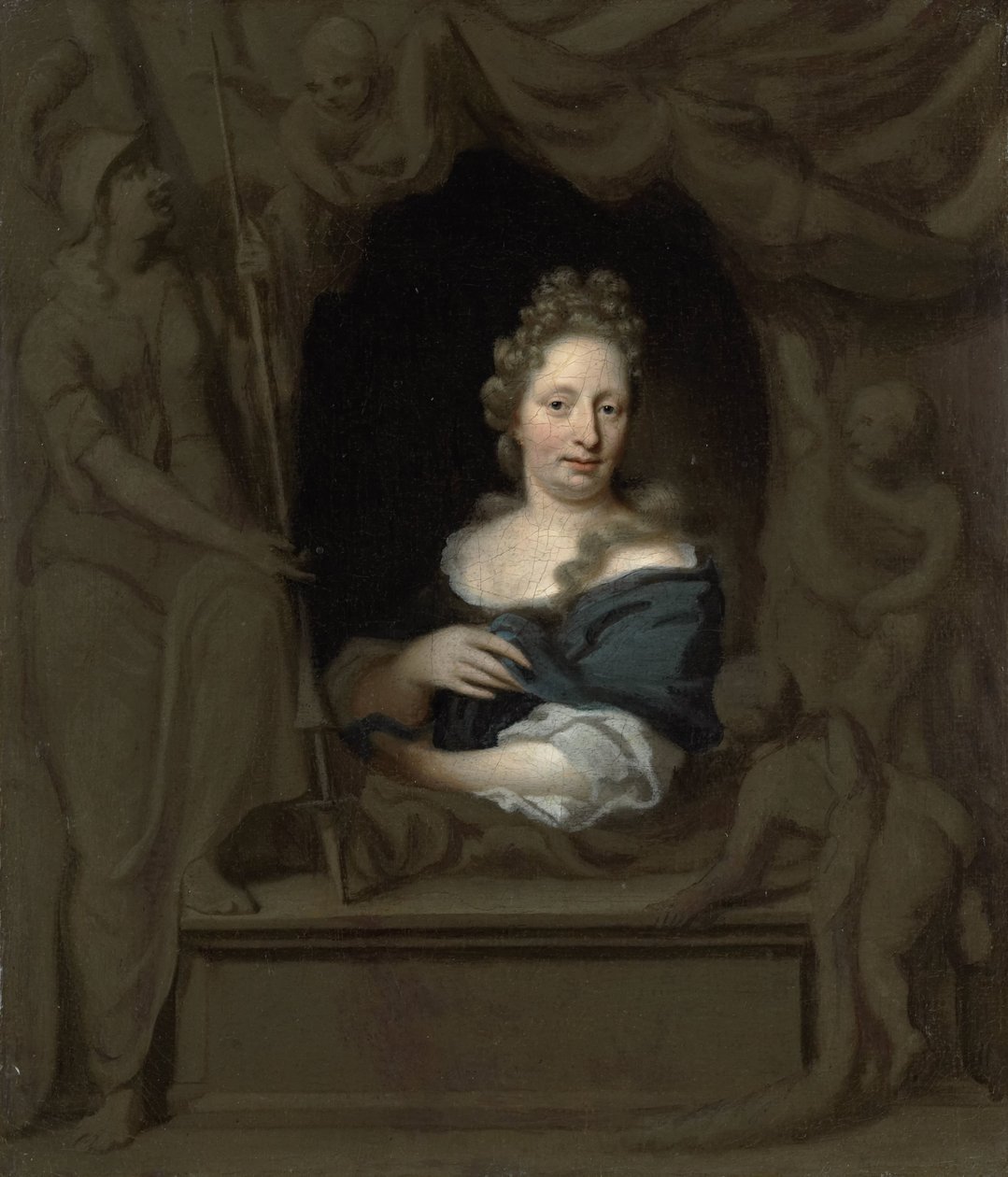 Portrét Evy Visscher, manželky Michiela van Musschera od Michiel van Musscher