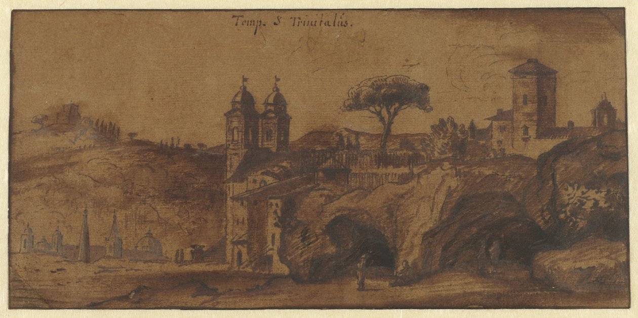 Pohled na SS Trinità dei Monti v Římě od Michiel van Overbeek