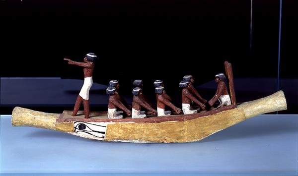 Model lodi, cca 2000-1900 př. n. l. (lakované dřevo) (viz také 326913) od Middle Kingdom Egyptian