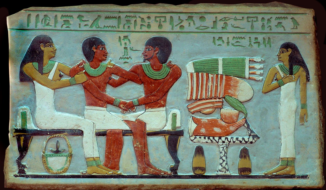 Egyptský starověk: soukromá a pamětní stéla z nekropole Abydos poblíž Théb. Střední říše. Káhira, Egyptské muzeum od Middle Kingdom Egyptian
