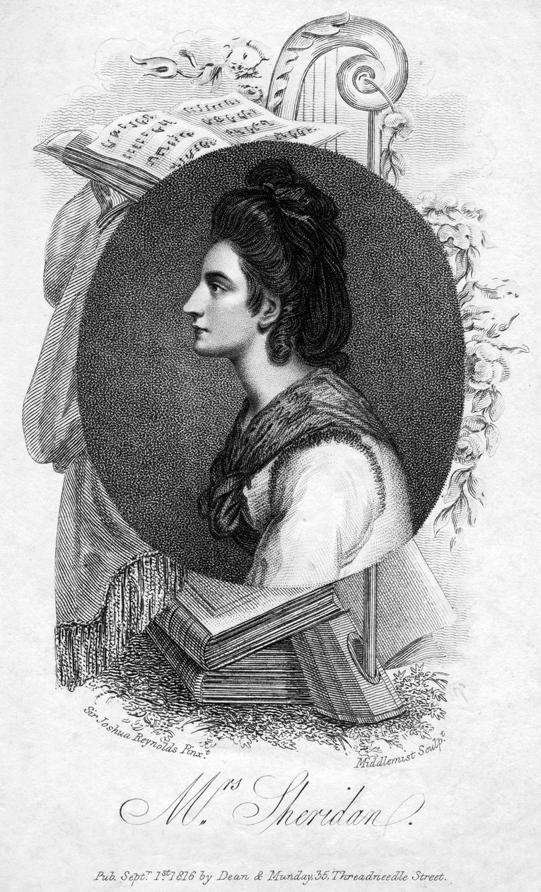 Elizabeth Ann Sheridan, anglická zpěvačka 18. století, 1816. od Middlemist