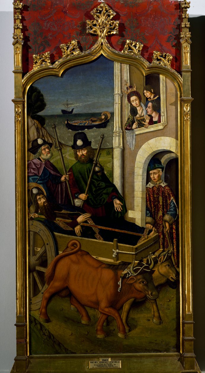 Tělo svatého Jakuba přijíždějící do Galicie od Miguel (school of) Ximenez