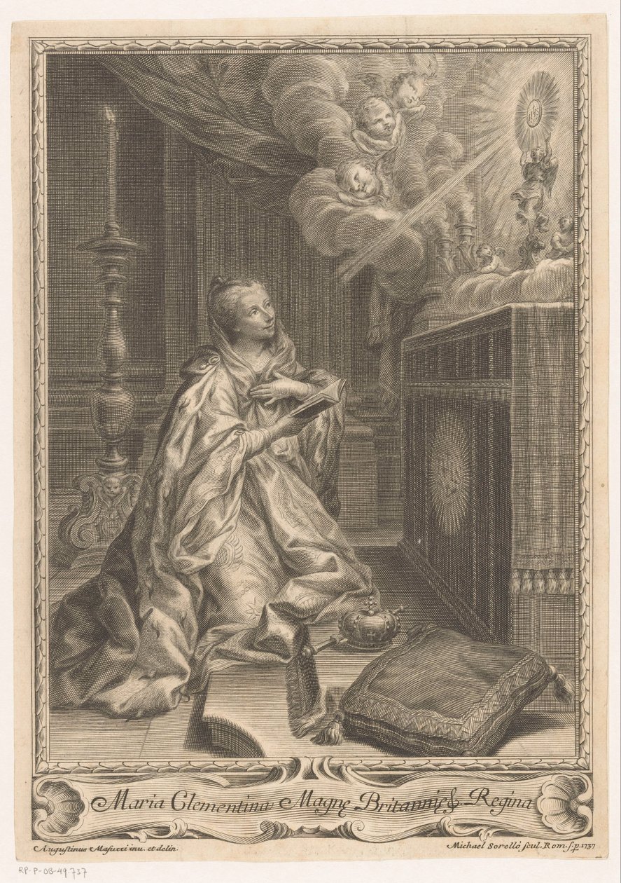 Maria Clementina Sobieska před oltářem od Miguel de Sorelló