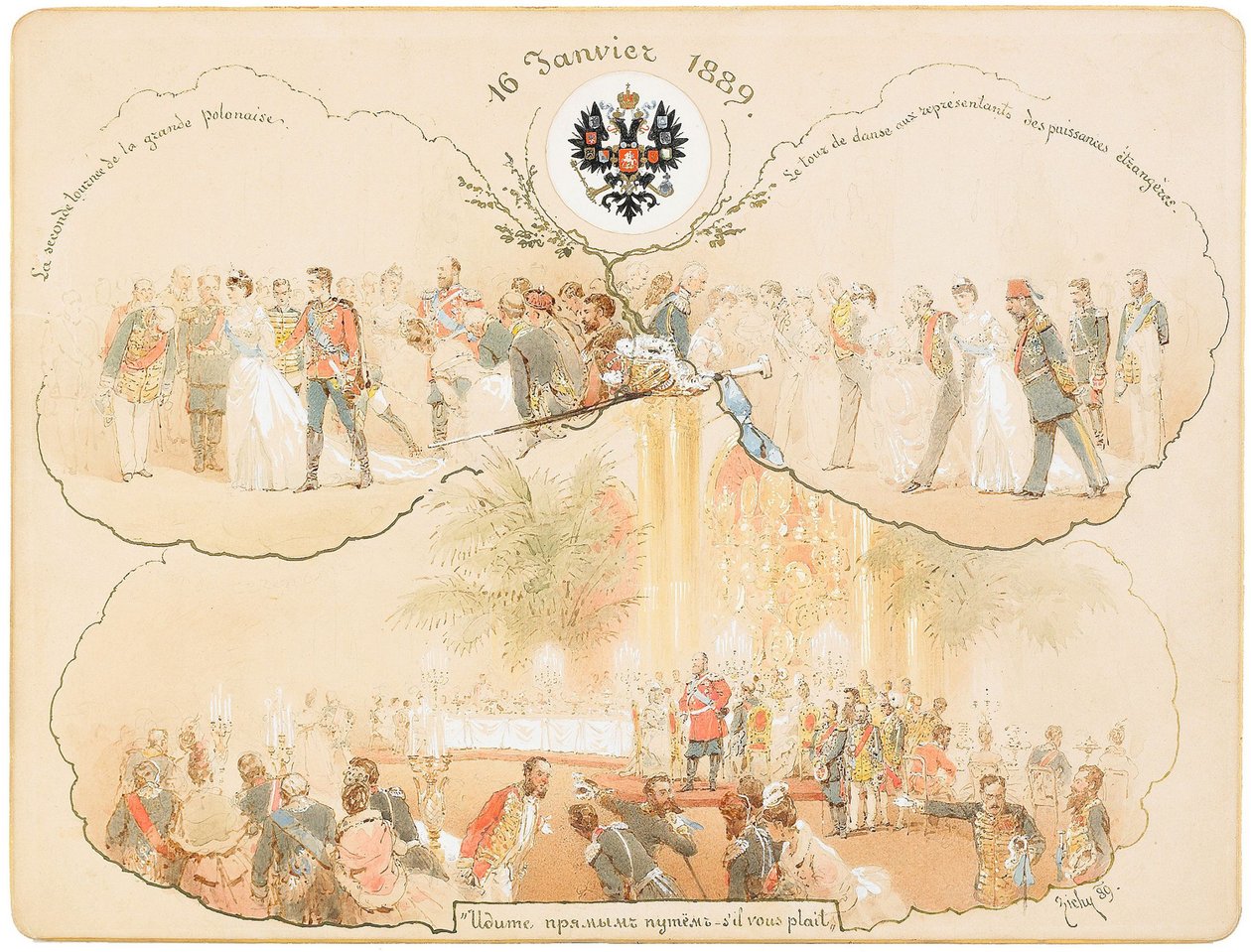 Ples v Heraldickém sále v Zimním paláci, 1889 od Mihaly von Zichy