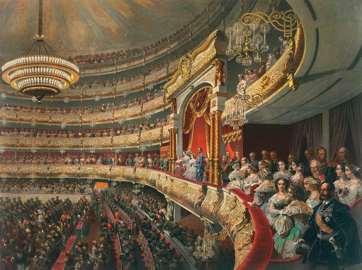 Hlediště Velkého divadla, Moskva, Rusko, 1856. od Mihaly von Zichy