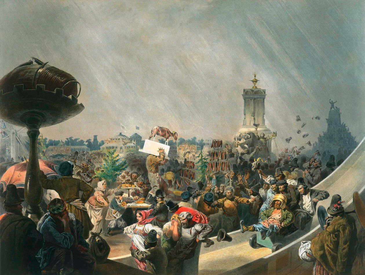 Veřejné slavnosti po korunovaci cara Alexandra II., Khodynka Field, Moskva, 1856. od Mihaly von Zichy