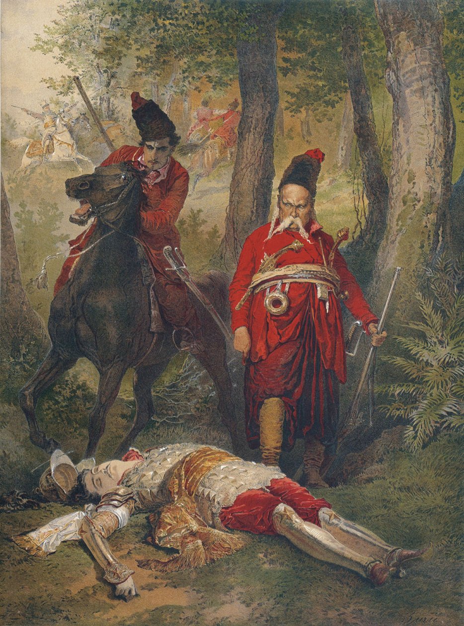 Taras Bulba Ilustrace k příběhu N. Gogola, 90. léta 19. století od Mihaly von Zichy