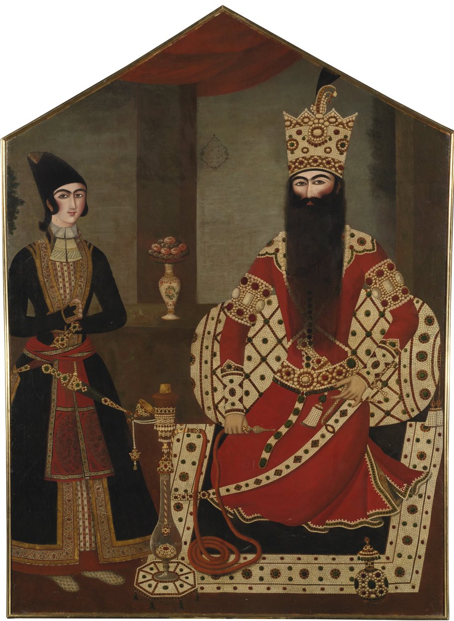 Portrét Fath Ali Shah stojící 1797-1834, cca 1820 od Mihr Ali