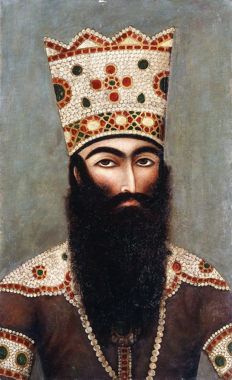 Qajarský královský portrét; pravděpodobně Fath "Ali Shah od Mihr Ali