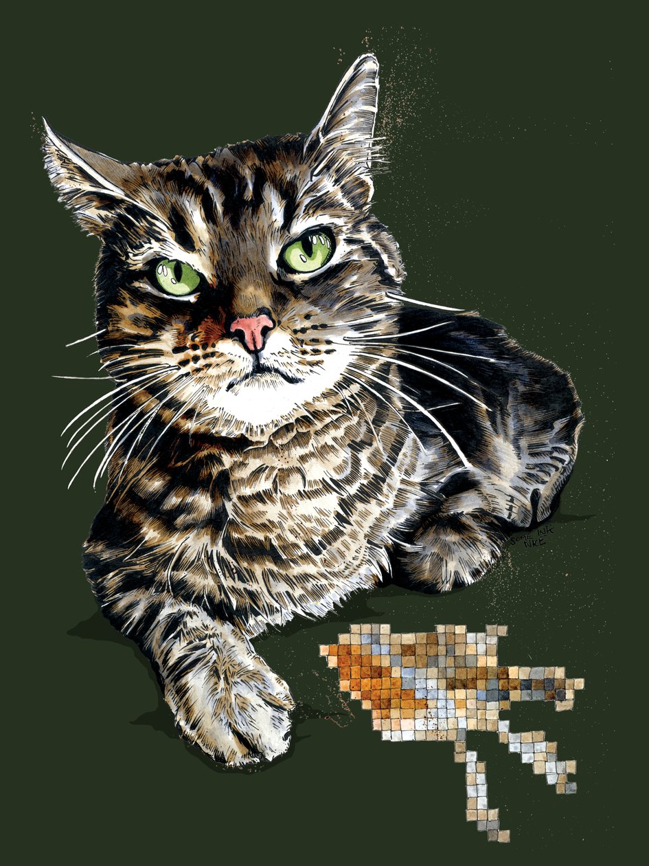 Dárek Cat on Forest Green, 2020 od Mike Davis