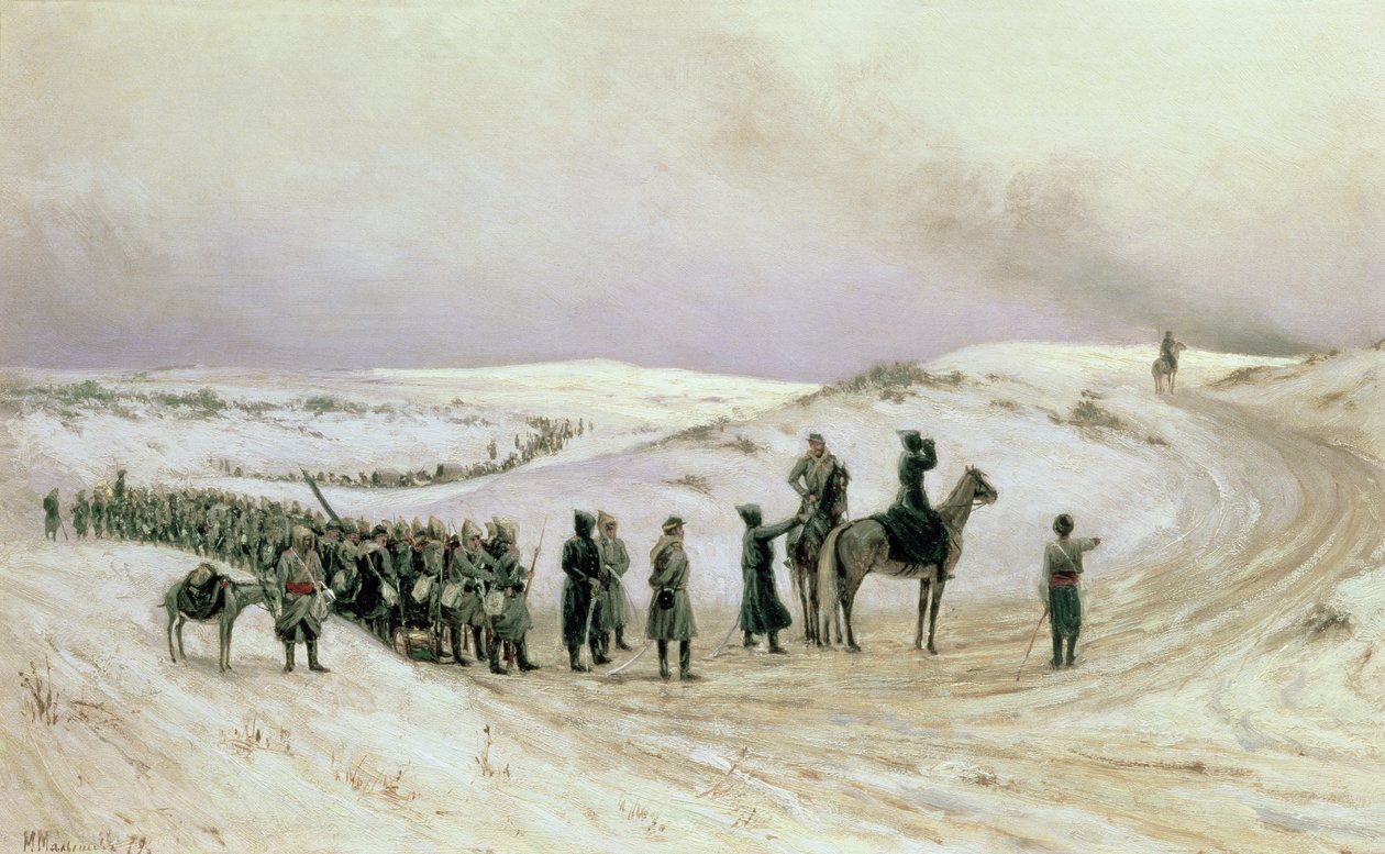 Bulharsko, scéna z rusko-turecké války 1877-78, 1879 od Mikhail Georgievich Malyshev