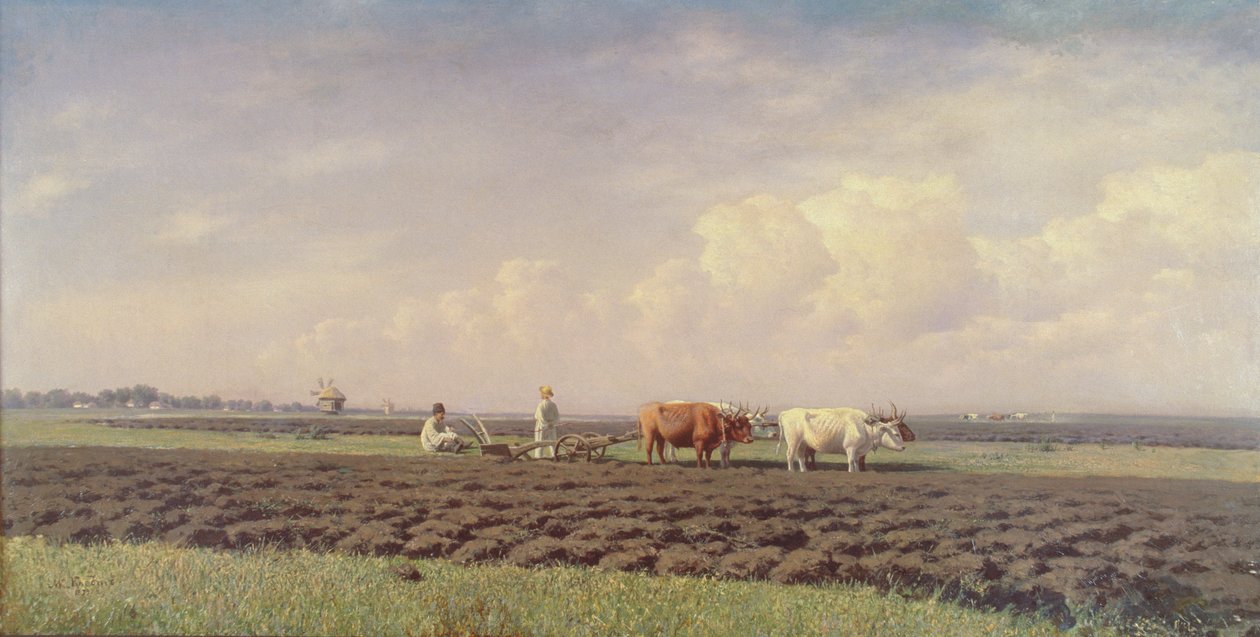 Oráči na Ukrajině, 1879 od Mikhail Konstantinovitch Clodt von Jurgensburg