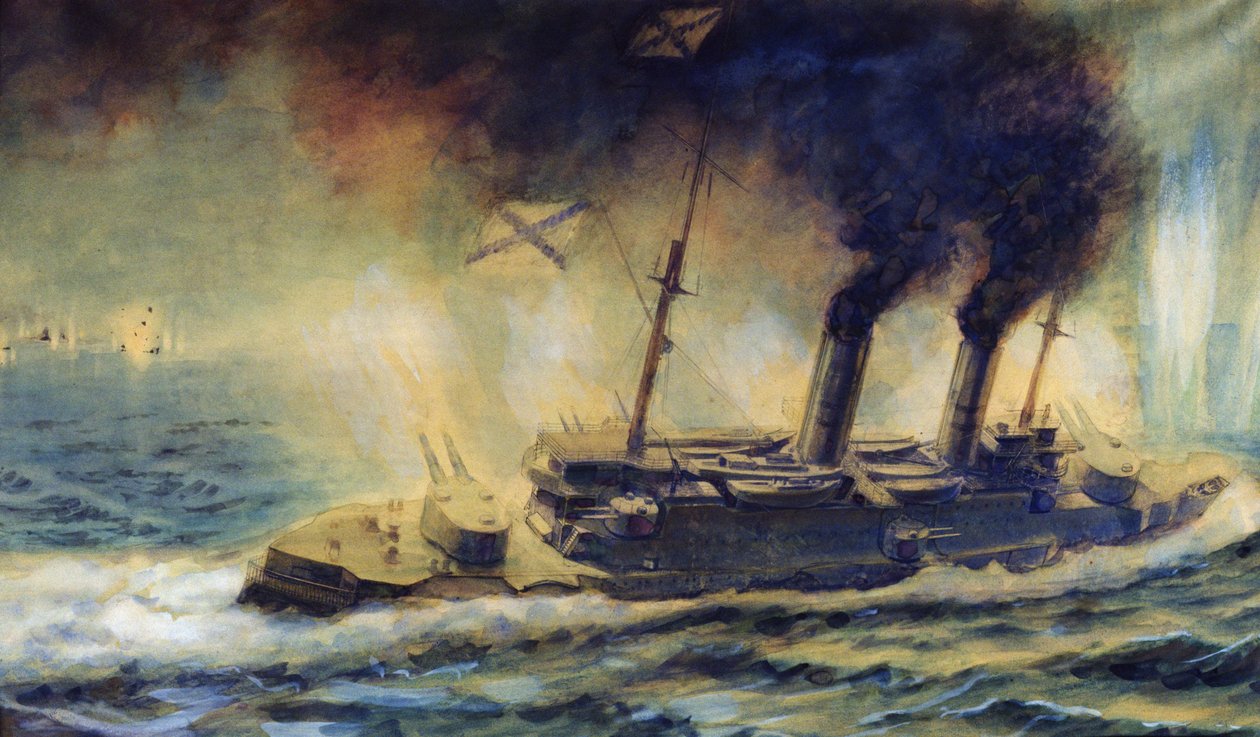Bitva o Rižský záliv, srpen 1915, 1940 od Mikhail Mikhailovich Semyonov