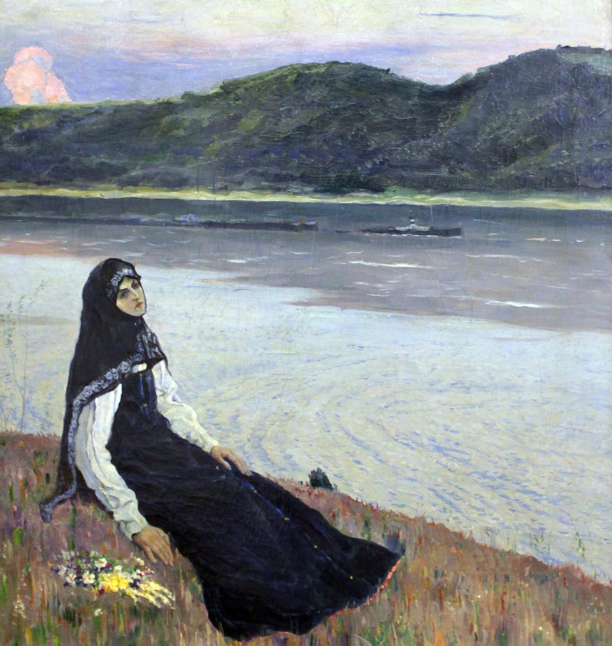 Na řece Volze od Mikhail Vasilievich Nesterov