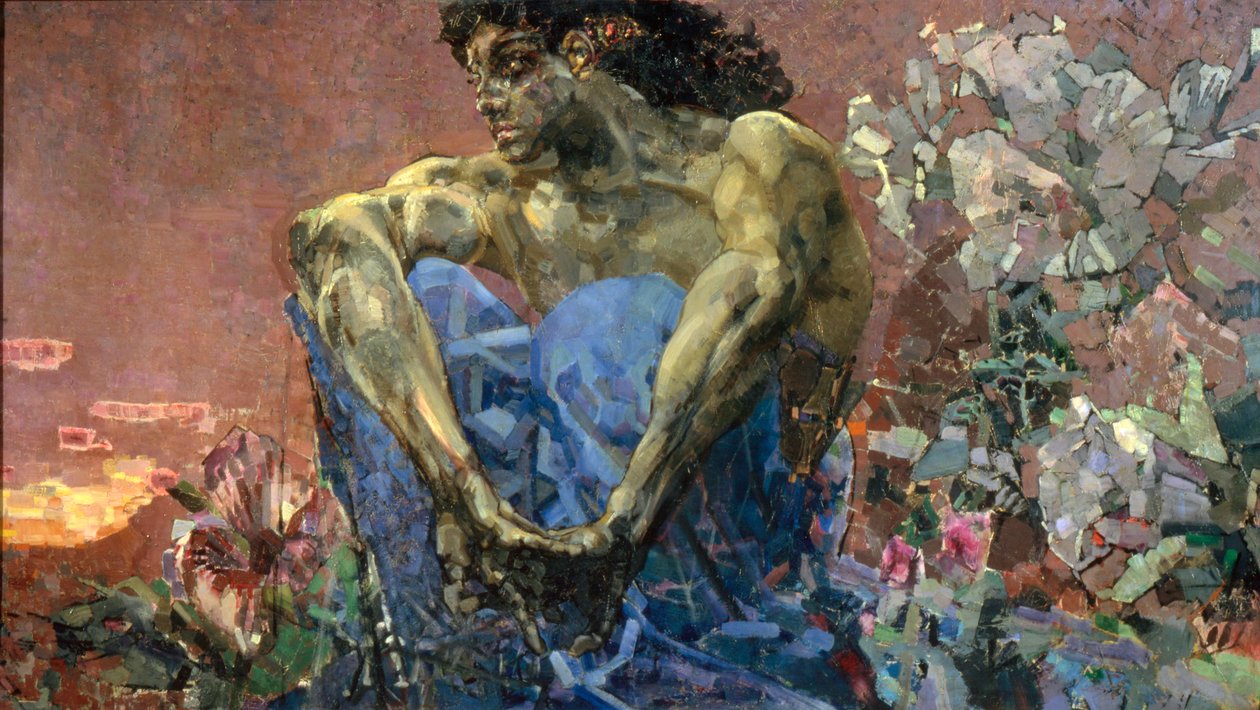Démon sedící v zahradě, 1890. od Mikhail Aleksandrovich Vrubel
