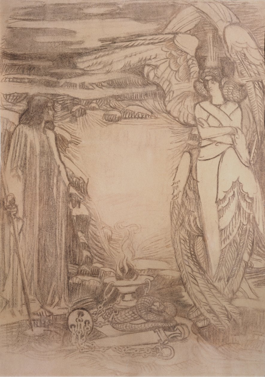 Ilustrace k básni Prorok od A. Puškina, 1905 od Mikhail Aleksandrovich Vrubel