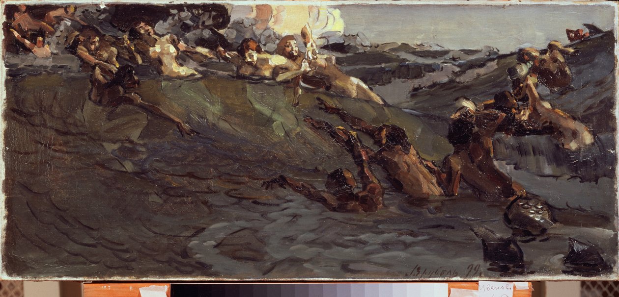 Hraní naiády a tritony - obraz Michaila Alexandroviče Vrubela (Vrubel) (1856-1910), olej na plátně od Mikhail Aleksandrovich Vrubel