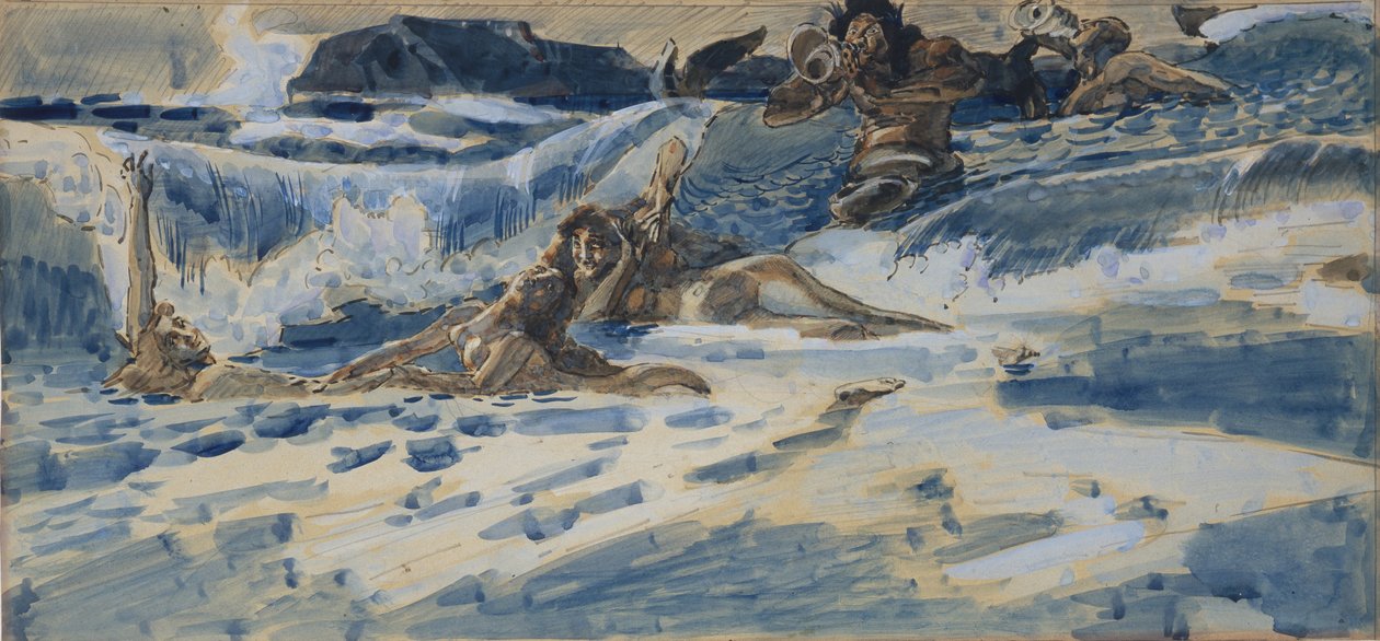 Hra naiády a tritony, 1896-1898 od Mikhail Aleksandrovich Vrubel