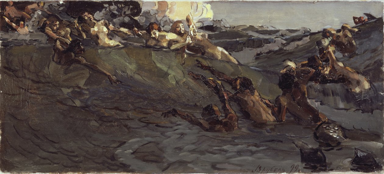 Hraní naiád a tritonů, 1899 od Mikhail Aleksandrovich Vrubel