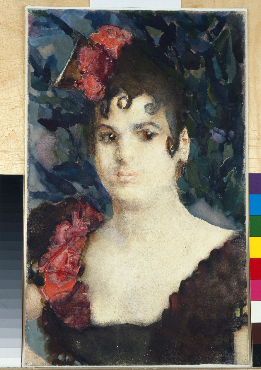 Portrét Taťány Ljubatovičové jako Carmen v opeře Georgese Bizeta - Akvarel na papíře Michaila Alexandroviče Vrubela (Vrubel) (1856-1910) od Mikhail Aleksandrovich Vrubel