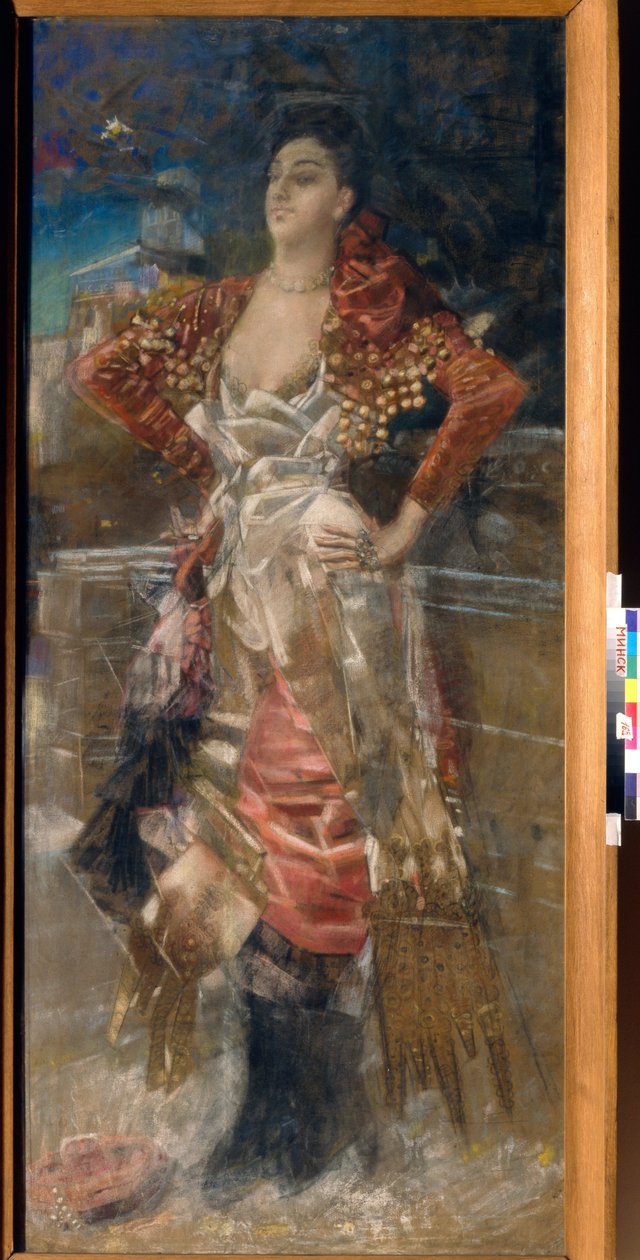 Portrét tanečnice a herečky Caroline (Carolina) Otero, známé jako La Belle Otero (1868-1965). Kurtizána Belle Epoque. Dílo Michaila Alexandroviče Vrubela (Vrubel) (1856-1910), pastel na plátně od Mikhail Aleksandrovich Vrubel
