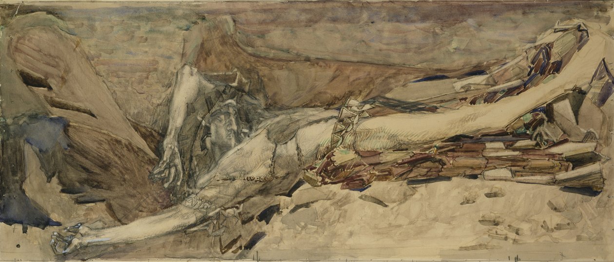Svržení démona, 1901 od Mikhail Aleksandrovich Vrubel