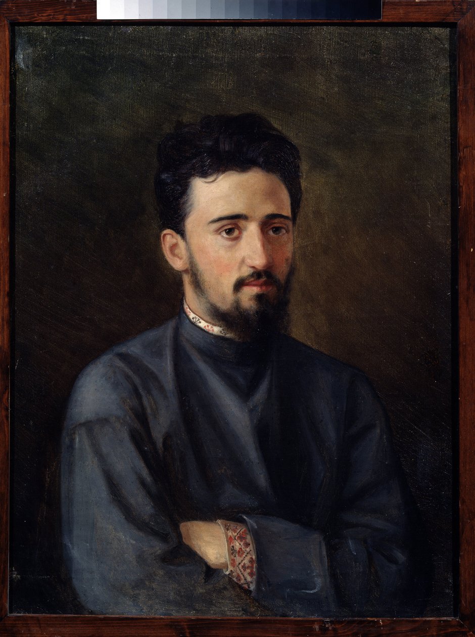Portrét spisovatele Vsevoloda Michajloviče Garchina (1855-1888) (Portrét autora V.M. Garshina). Obraz Michaila Georgieviče Malyševa (1852-1914), olej na plátně od Mikhail Georgievich Malyshev