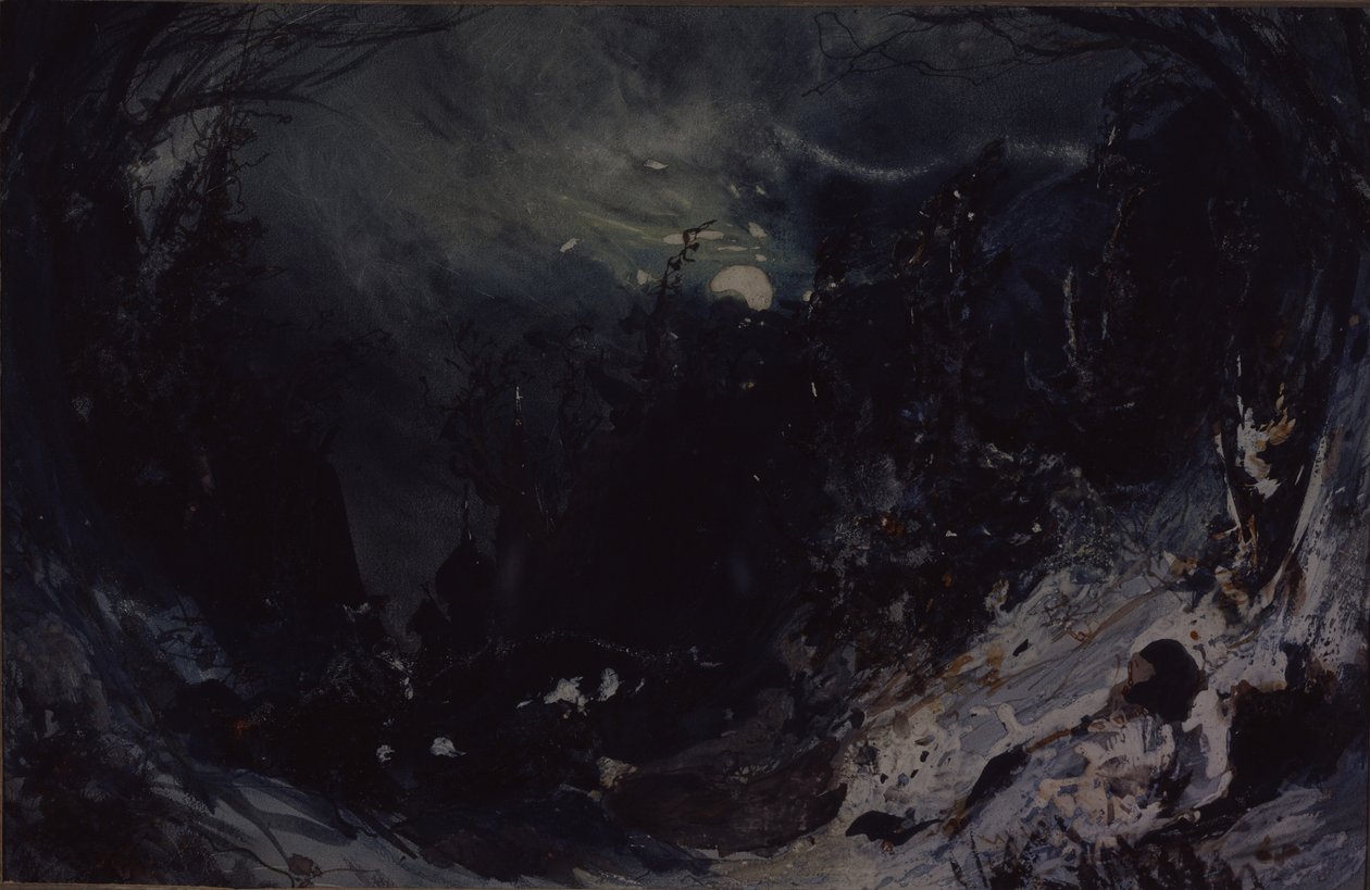 Scénický návrh k opeře The Power of the Fiend od A. Serova, 1871 od Mikhail Ilyich Bocharov