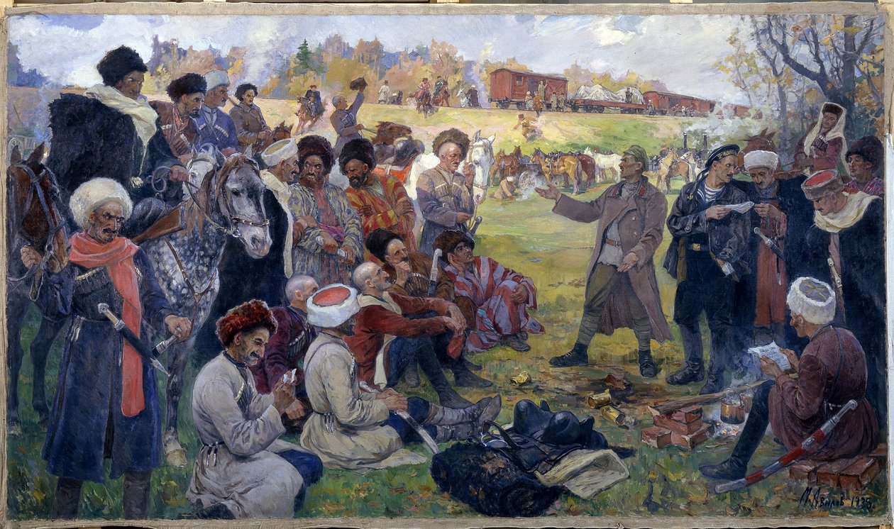 Bolševičtí agitátoři v divoké divizi generála Kornilova u Gatčiny v srpnu 1917 od Mikhail Ivanovich Avilov