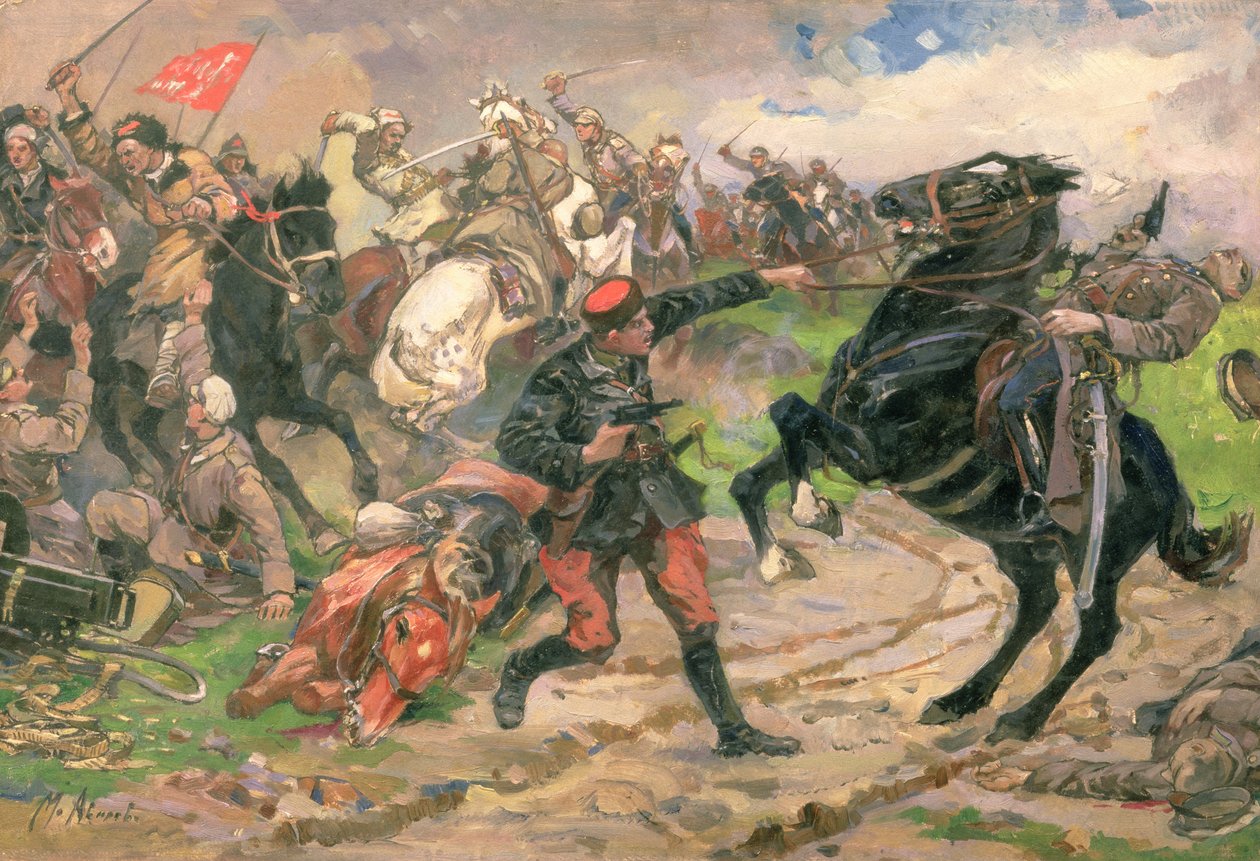 Červený Dundič v boji od Mikhail Ivanovich Avilov