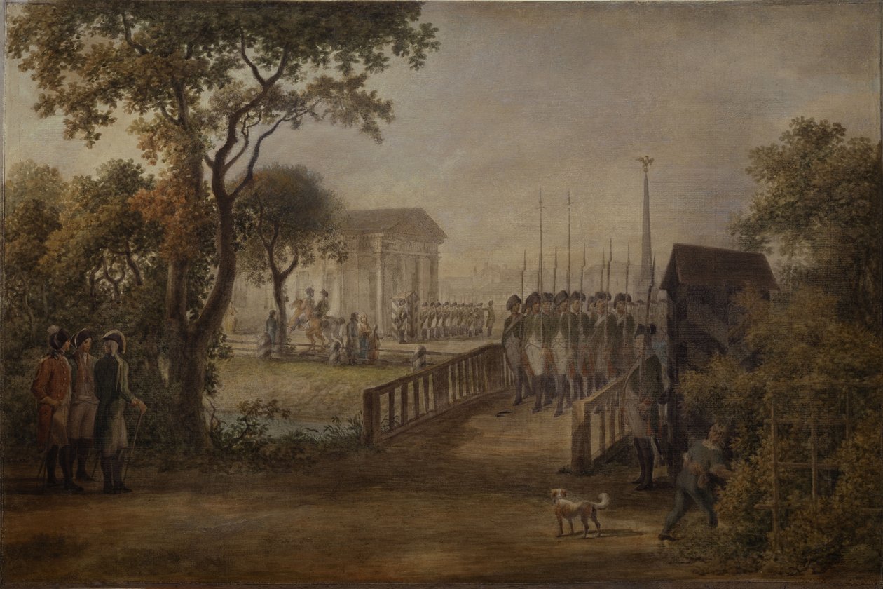 Střídání stráží na Carinas Meadow v Petrohradu, 1799 od Mikhail Matveevich Ivanov