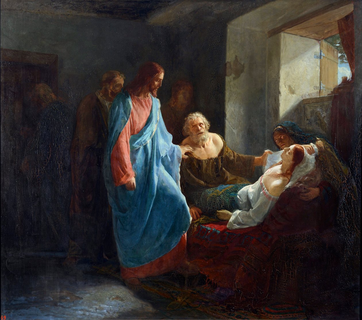 Vzkříšení Jairovy dcery od Michaila Michajloviče Zelenského (1843-po 1882) od Mikhail Mikhailovich Zelensky