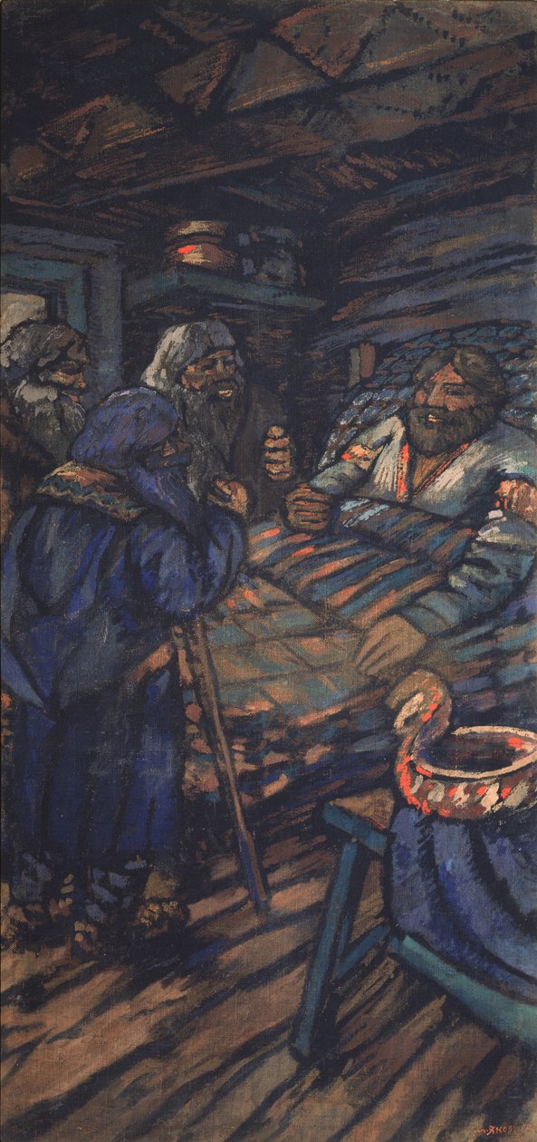 Svatba velkovévody Vladimíra I. Svjatoslaviče Triptych, boční panel, 20. léta 20. století od Mikhail Nikolayevich Yakovlev