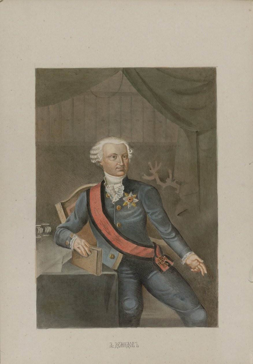 Alexander Grigorievich Děmidov 1737-1803, 1862. od Mikhail Stepanovich Znamensky