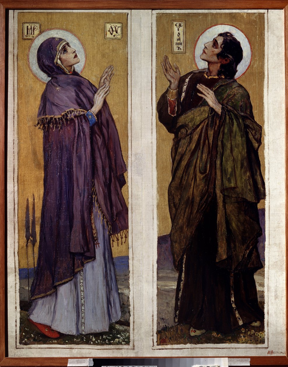 Panna a svatý Jan Křtitel (Virgin and John The Baptist). Obraz Michaila Vasiljeviče Nesterova (1862-1942), olej na plátně od Mikhail Vasilievich Nesterov