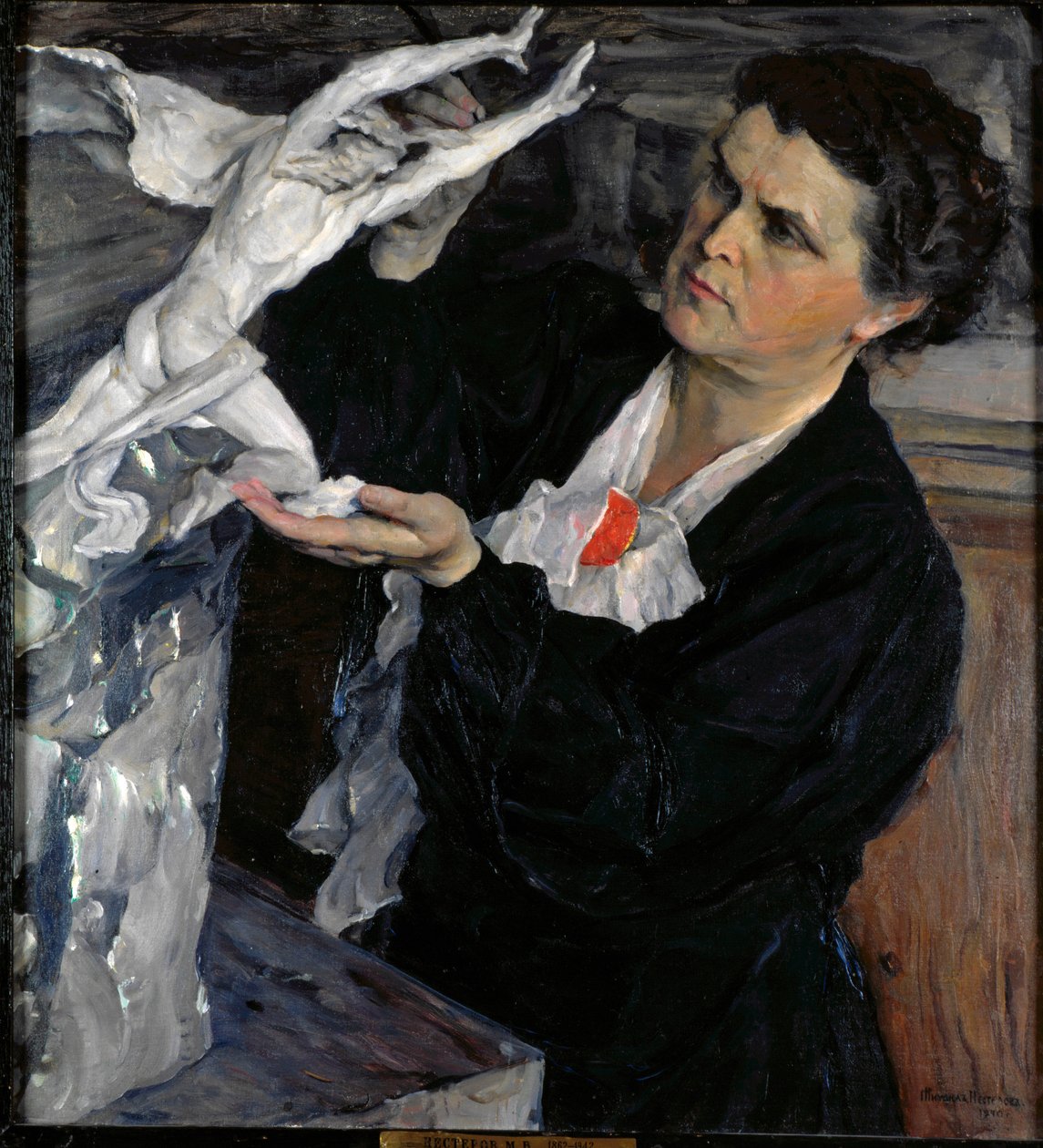 Portrét sochařky Vera Mukhina (Mukhina) (1889-1953). Obraz Michaila Vasylieviče Nesterova (1862-1942), olej na plátně od Mikhail Vasilievich Nesterov