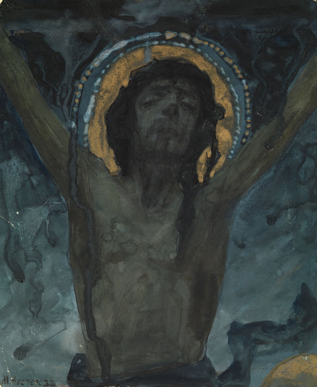 Kristus na kříži od Mikhail Vasilievich Nesterov