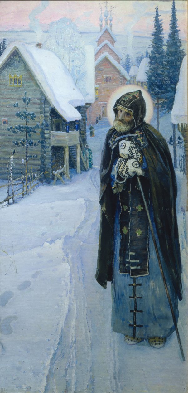 Saint Sergius pracuje Triptych, pravá část, 1896 od Mikhail Vasilievich Nesterov