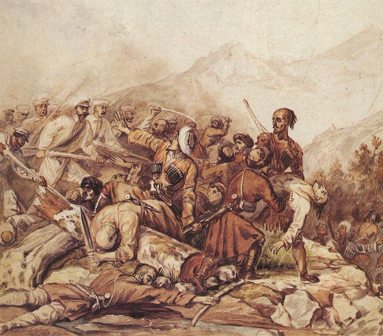 Bitva u řeky Valerik 11. července 1840, 1840 od Mikhail Yuryevich Lermontov