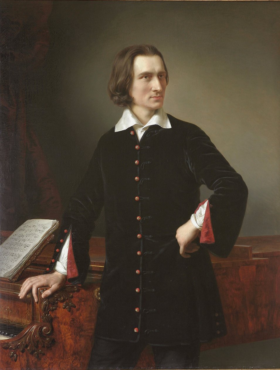 Portrét Franze Liszta (1811-1886), maďarského skladatele a klavíristy - Portrét Franze Liszta - Obraz Miklose Barabase (1810-1898) 1847 Maďarské národní muzeum, Budapešť od Miklós Barabás