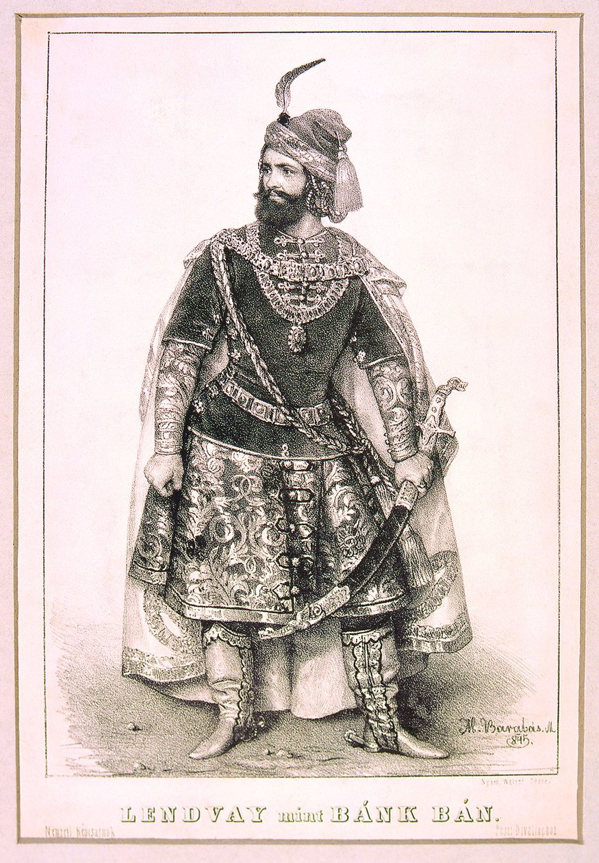 Márton Lendvay jako Bánk Bán (Miklós Barabás, 1845) od Miklós Barabás