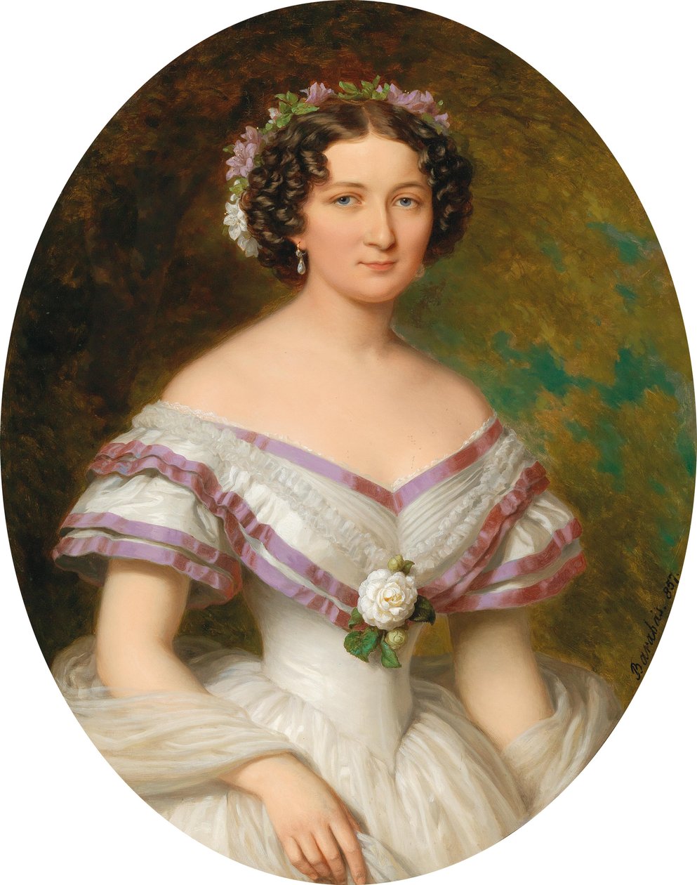 Portrét hraběnky Marie Gabrielly Josephy Anny Szápáryové 1834-1912, rozené Atzél de Borosjenö, 1857. od Miklós Barabás