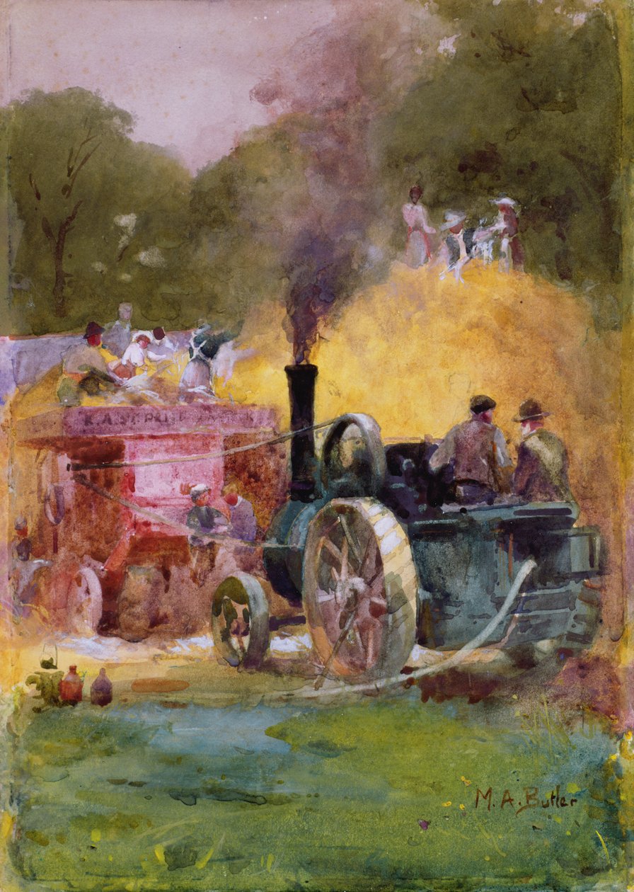 Steam Thresher (wc na papíře) od Mildred Anne Butler
