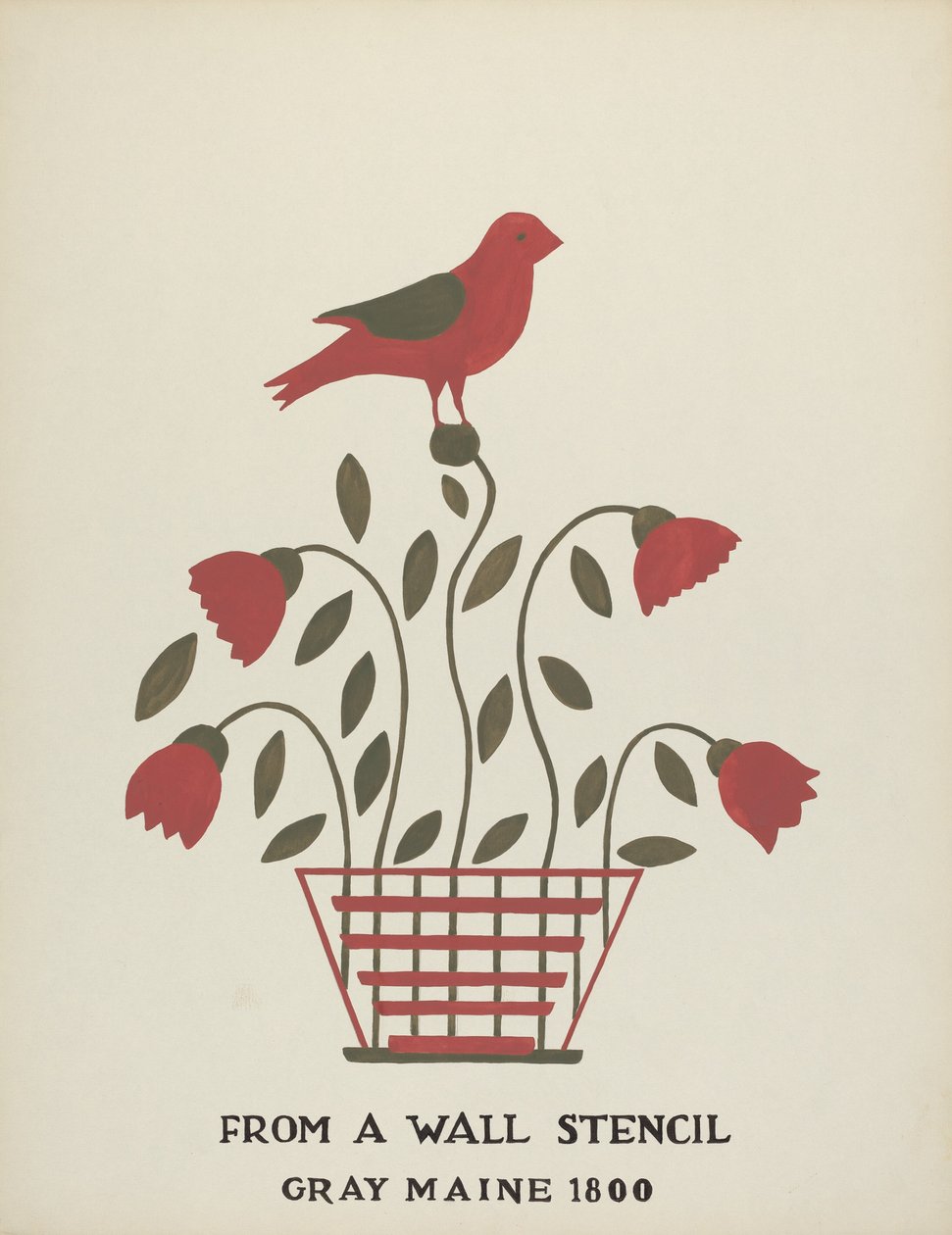 Design od Gray, Maine 1800 (č. 2): Z navrhovaného portfolia "Maine Wall Stencils" od Mildred E. Bent