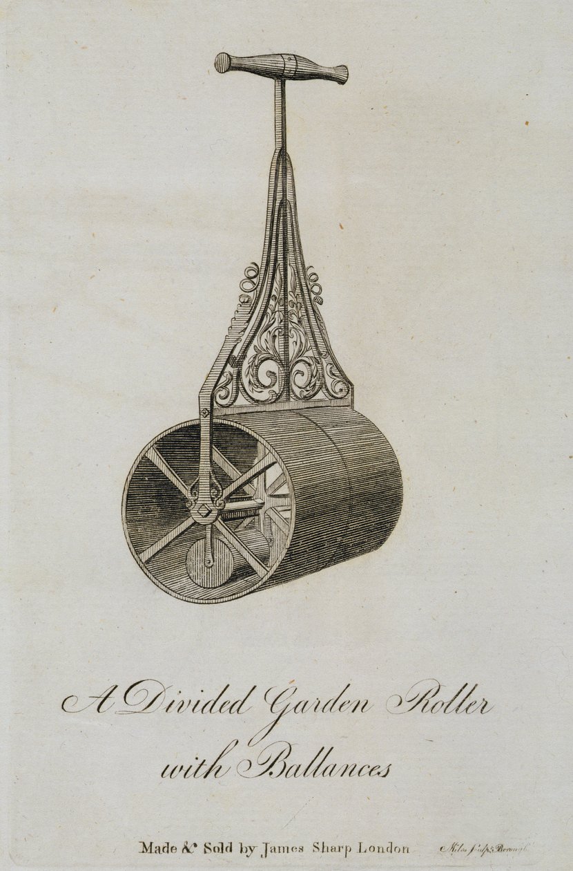 Zahradní válec s děleným sudem a vahami, 1773 od Miles