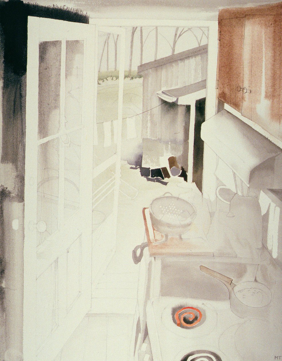 Sporák a kuchyně, Connecticut (Wc na papíře) od Miles Contemporary Artist Thistlethwaite