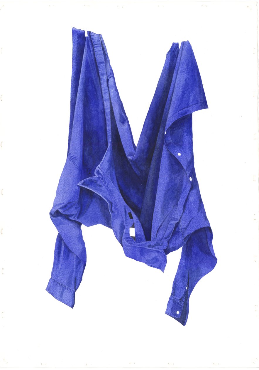 Fierce Blue Shirt, 2003 (wc na papíře) od Miles Contemporary Artist Thistlethwaite